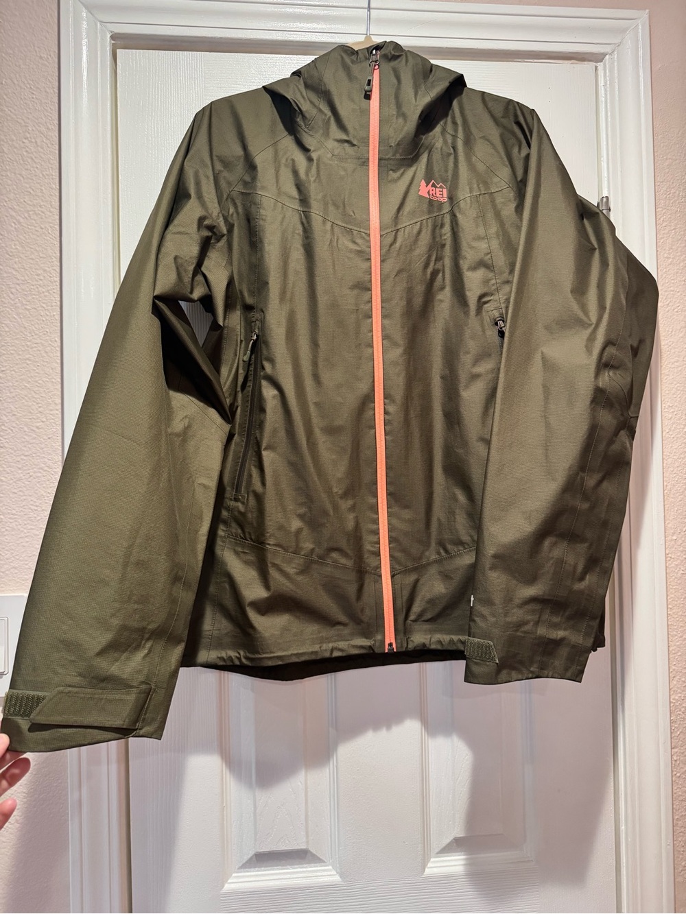 REI Co Op Waterproof Jacket Zip Up - Green - Large